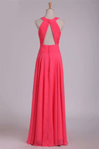 Crew Neck Chiffon Bridesmaid Dress VMB45