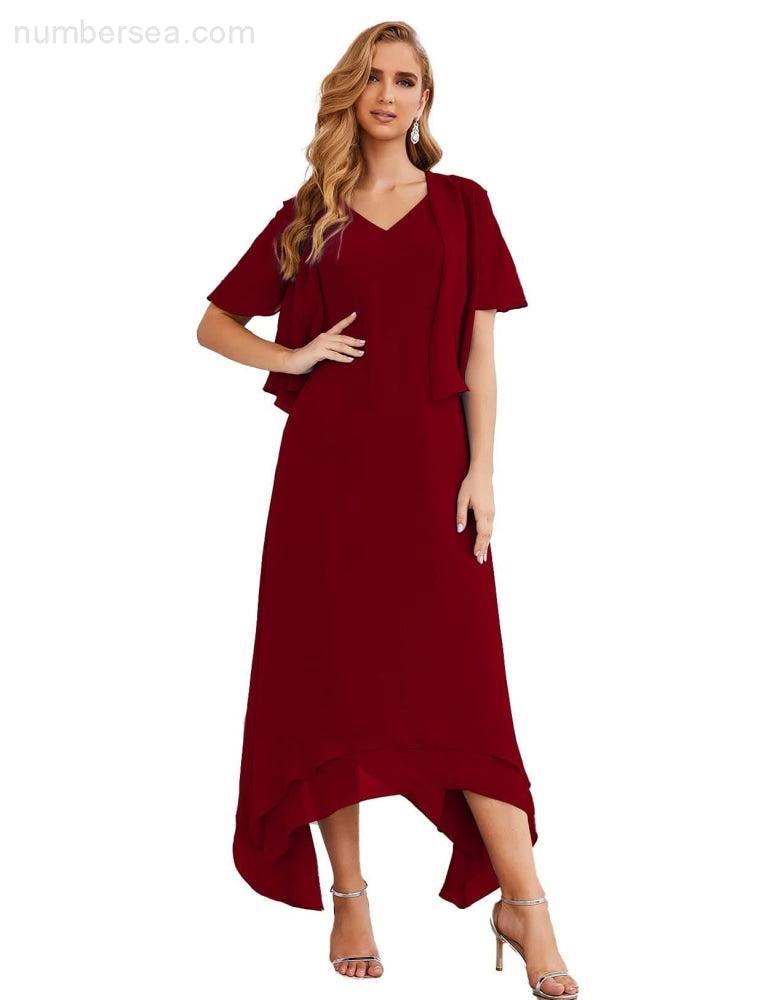 Vestidos de chifón de talla grande para la madre de la novia con chaqueta, vestidos formales para boda SY28073 