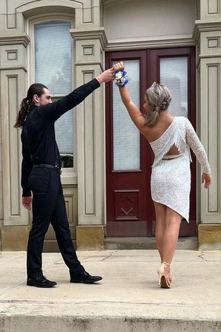 Lindo vestido rosa brillante de lentejuelas con un solo hombro para fiesta de bienvenida PD567