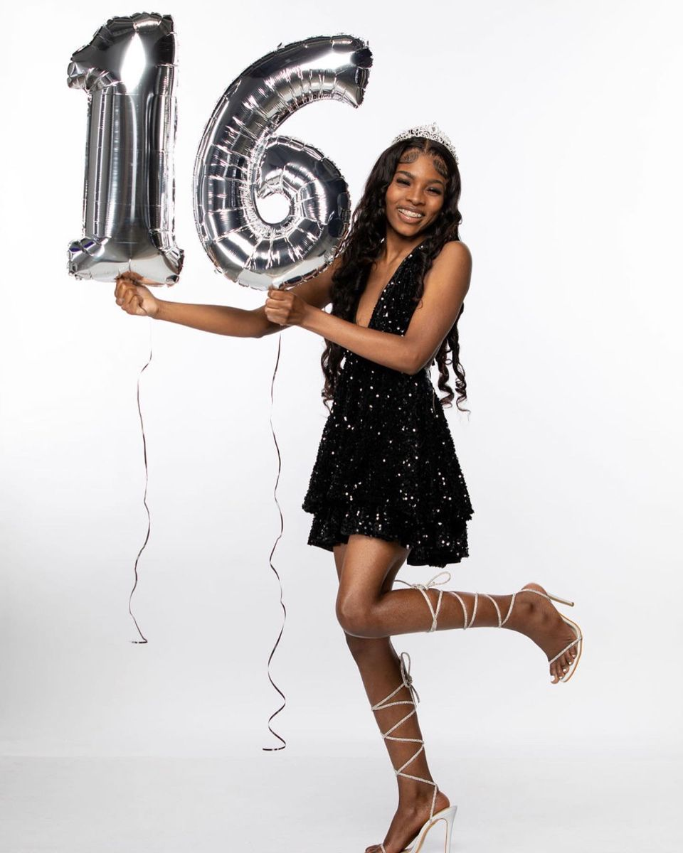 Vestido de fiesta de bienvenida negro con lentejuelas corte en A, vestido de fiesta de cumpleaños negro Y4601