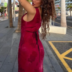 Robe de soirée élégante à imprimé floral et décolleté en V profond, référence Y4548