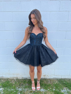 Vestido de fiesta de bienvenida corte A con brillo, vestido de regreso a clases Y2835