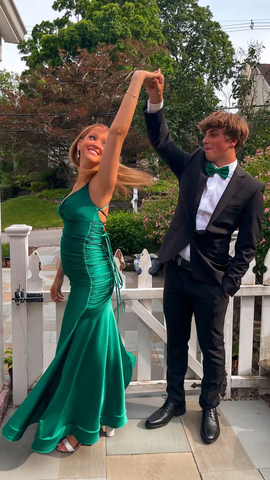 Generous Green Mermaid Prom Dress Green Evening Dress Y5391