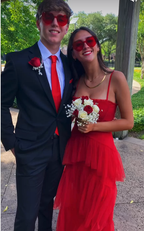Vestido de fiesta de tul con tirantes finos y corte en A, elegante vestido de noche Y115