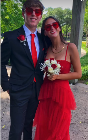 A-line Spaghetti Straps Tulle Prom Dress Elegant Evening Gown Y115