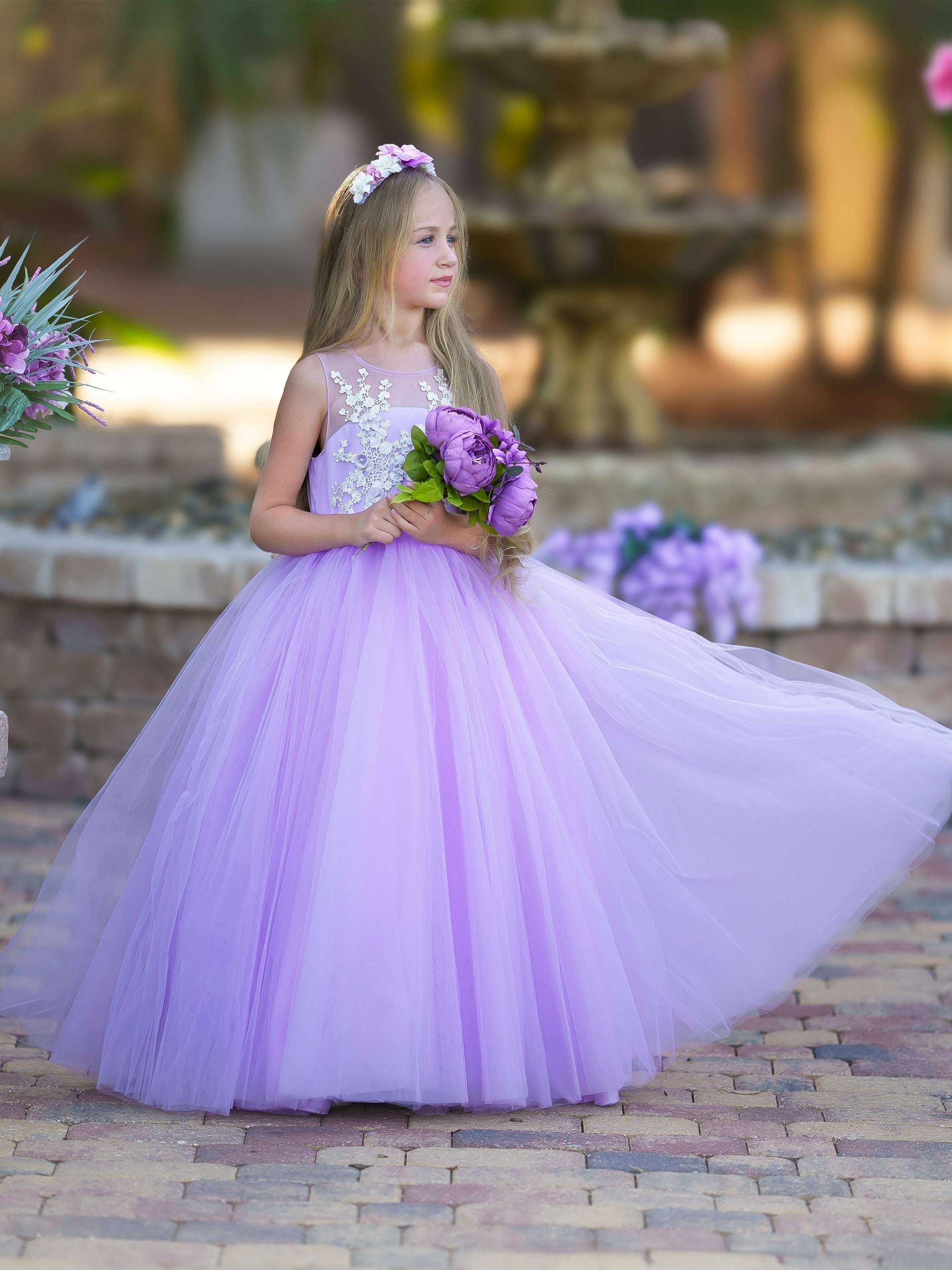 Vestido de gala/vestido de princesa de tul hasta el suelo 