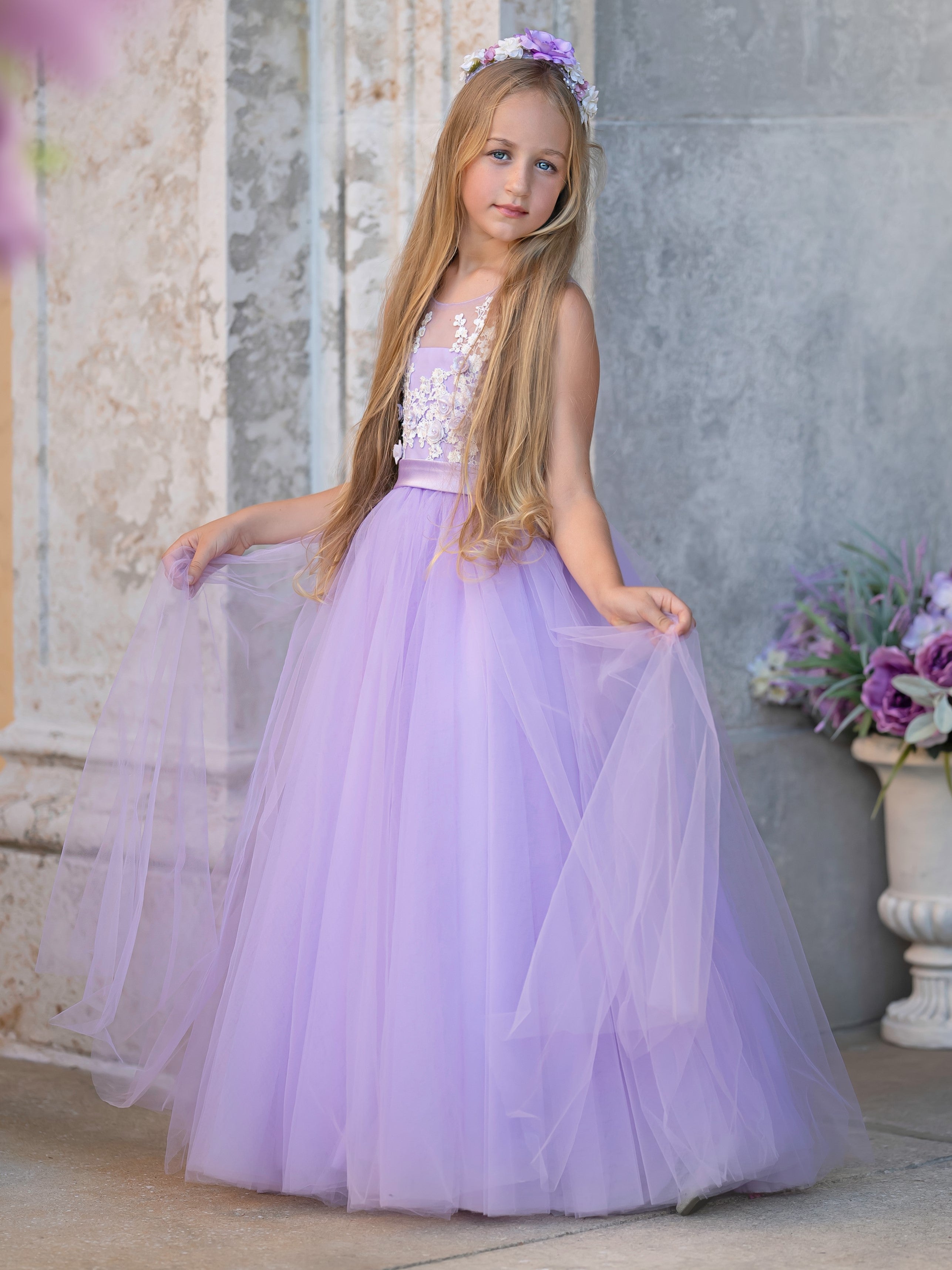 Vestido de gala/vestido de princesa de tul hasta el suelo 