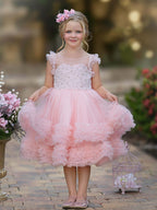 Vestido de princesa/vestido de tul hasta la rodilla para bebé niña 