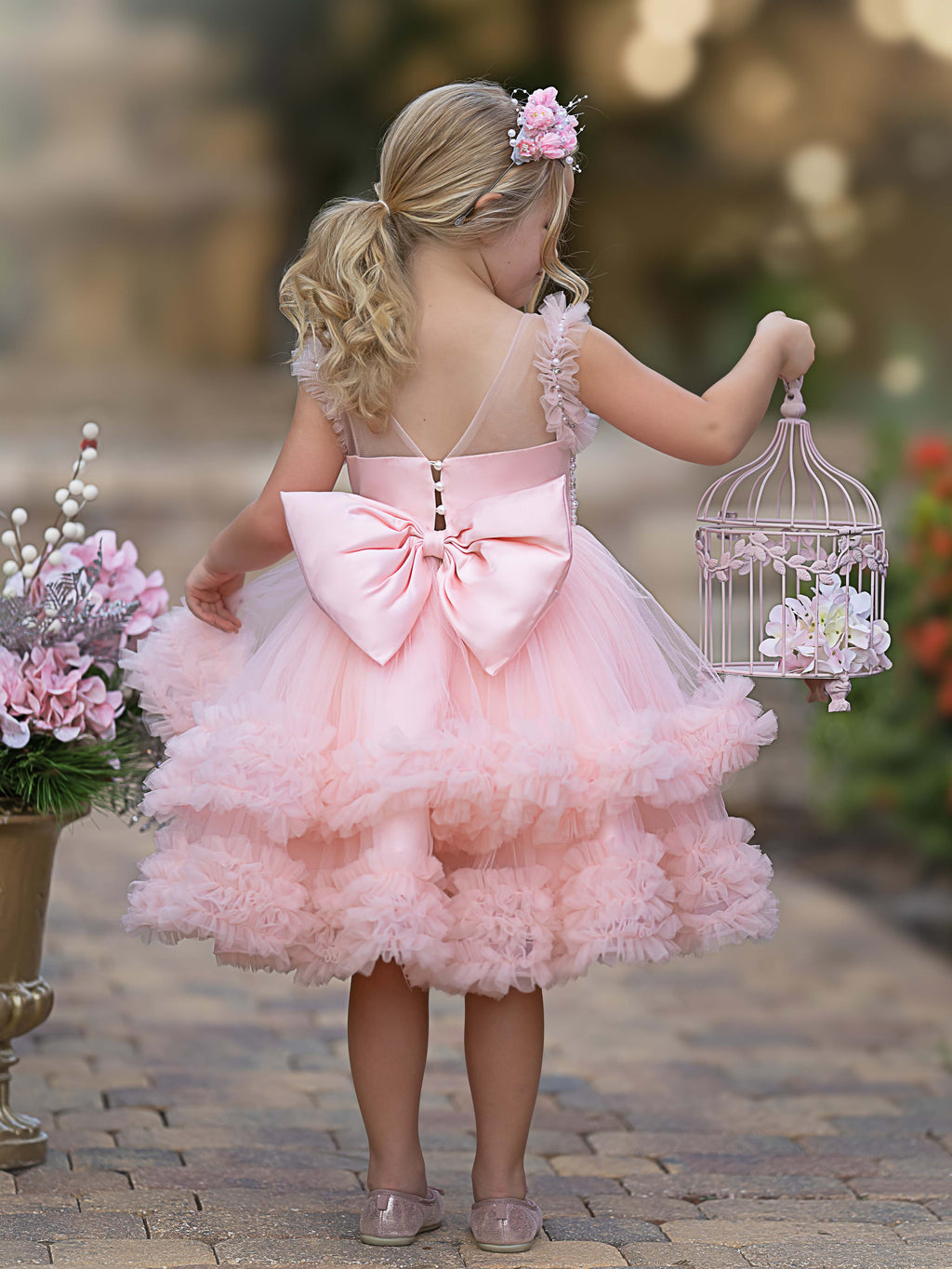 Vestido de princesa/vestido de tul hasta la rodilla para bebé niña 