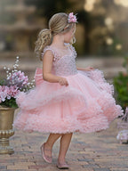 Vestido de princesa/vestido de tul hasta la rodilla para bebé niña 