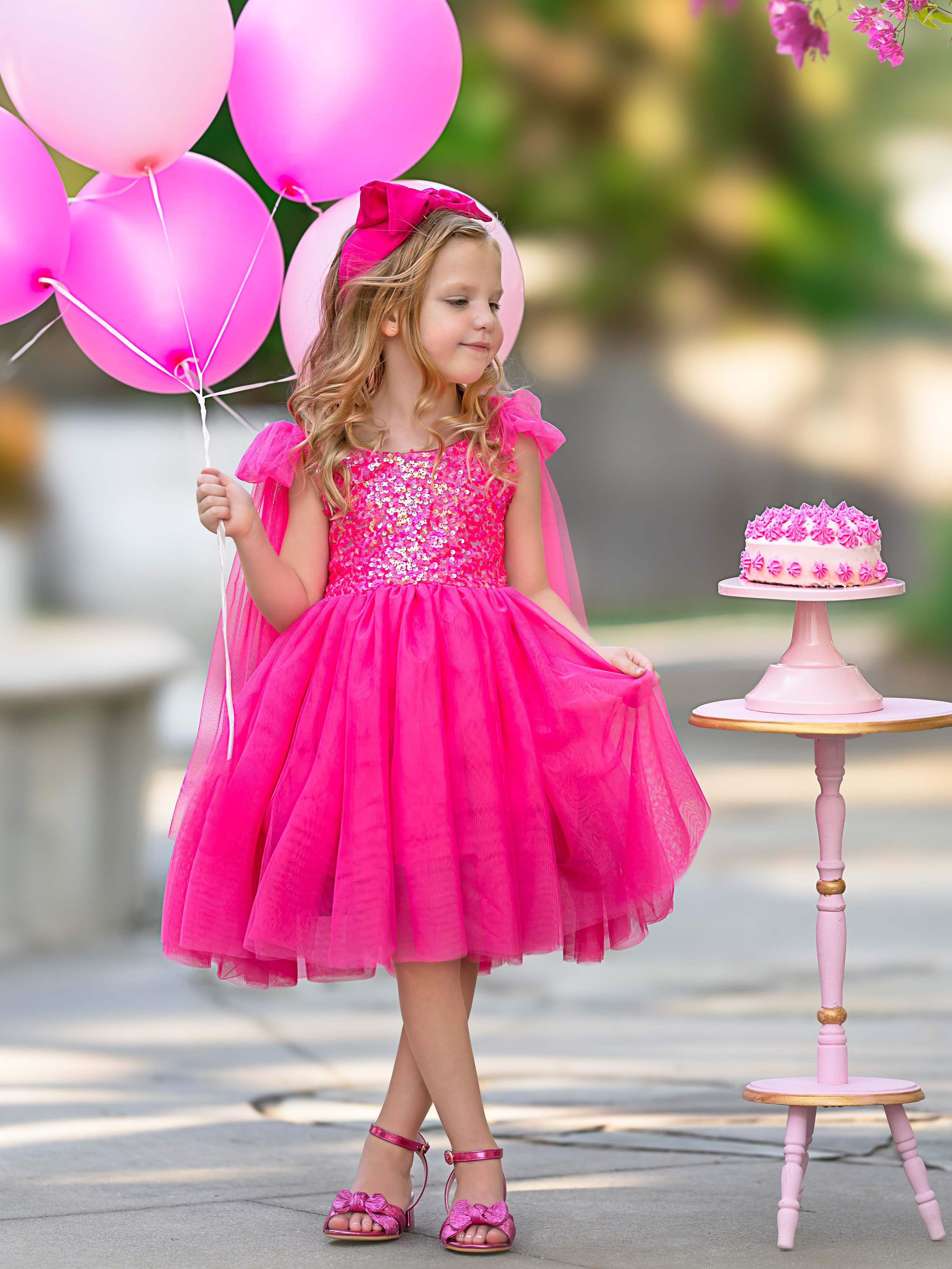 Vestido de fiesta de cumpleaños de tul con lentejuelas hasta la rodilla 