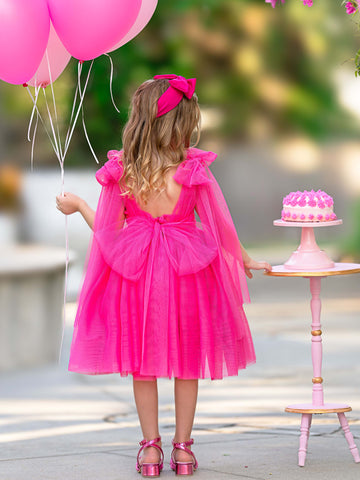 Robe de fête d'anniversaire en tulle à paillettes, longueur genou 
