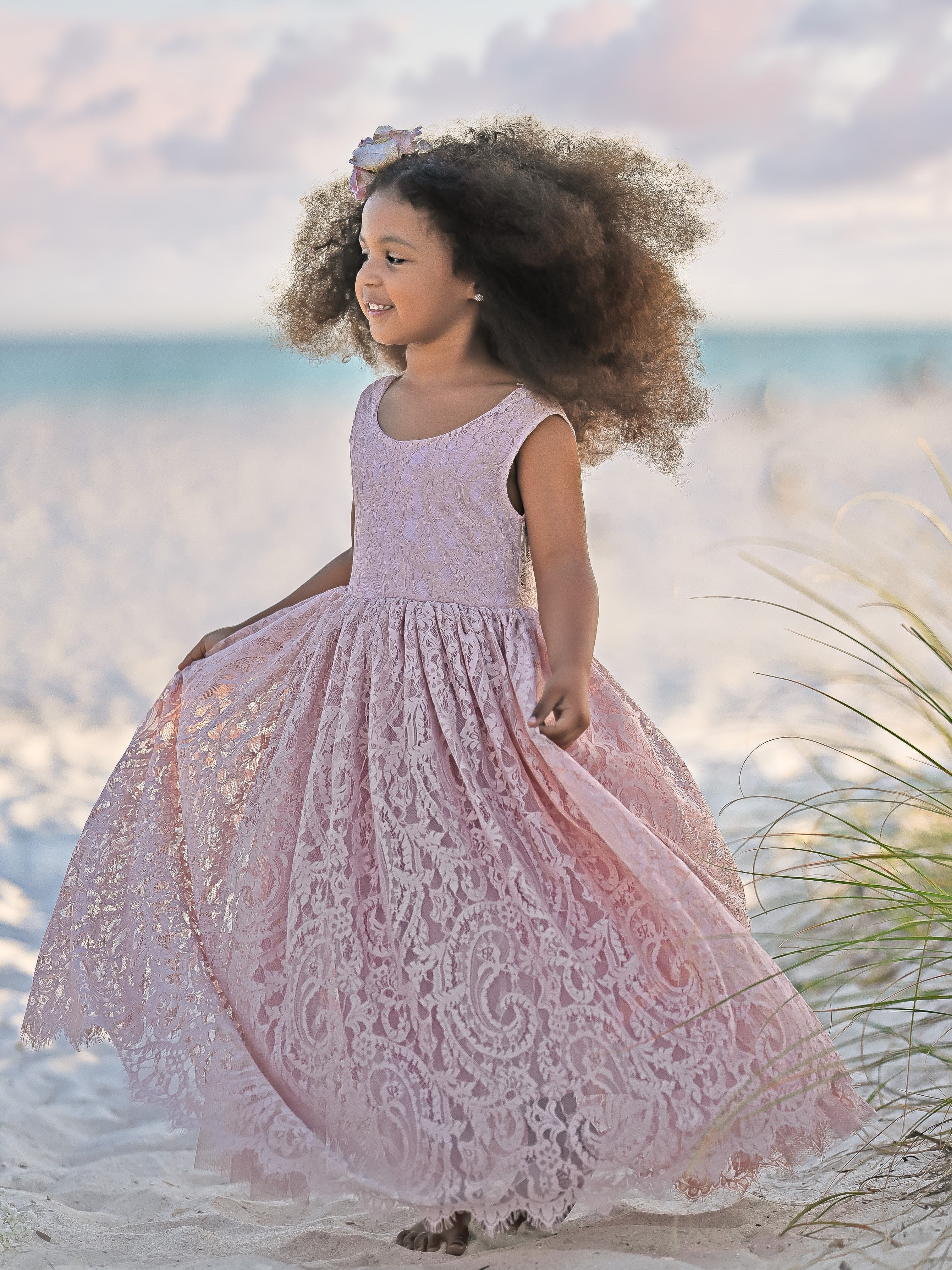 Vestido de niña de las flores, corte recto, tutú, espalda de encaje con estampado paisley, estilo A, para fiesta. 
