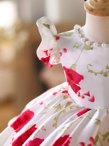 Vestido de satén con mangas hasta la rodilla para bebé niña 