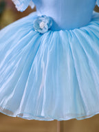Vestido de organza hasta la rodilla para fiesta de primer cumpleaños de niña pequeña 