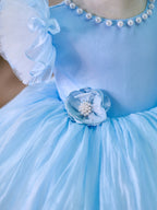 Vestido de organza hasta la rodilla para fiesta de primer cumpleaños de niña pequeña 