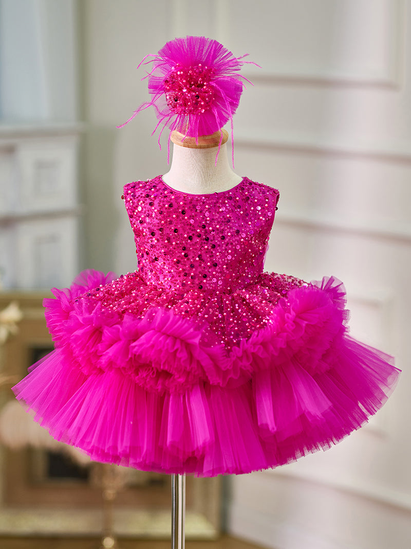 Vestido de tul con lentejuelas hasta la rodilla para bebé niña 