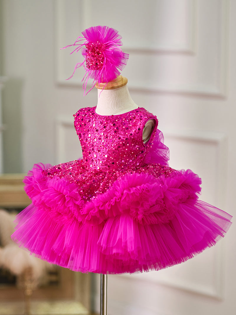 Vestido de tul con lentejuelas hasta la rodilla para bebé niña 