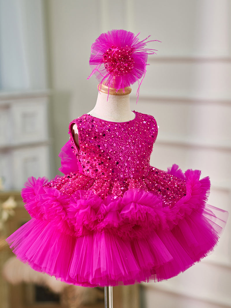 Vestido de tul con lentejuelas hasta la rodilla para bebé niña 