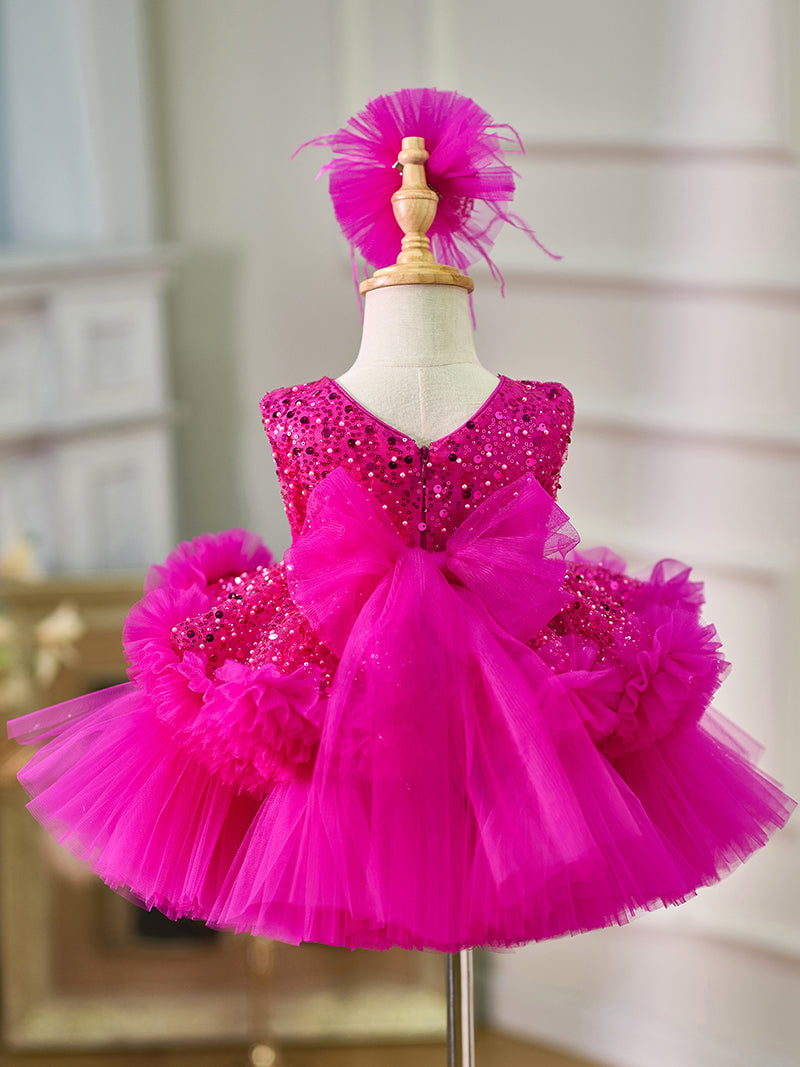 Vestido de tul con lentejuelas hasta la rodilla para bebé niña 