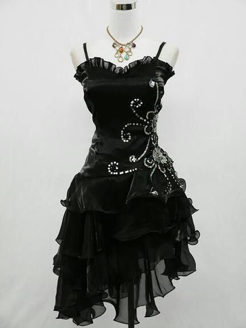Robe de cocktail sexy en mousseline noire ornée de perles, robe de bal Y7729