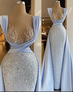 Robe de bal élégante et luxueuse à paillettes, robe de soirée sans manches à sequins, longueur au sol Y4364