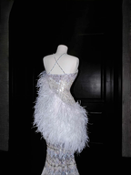 Gorgeous Mermaid Sequins Beaded Wedding Dress,Formal Prom Evening Dress Y8675