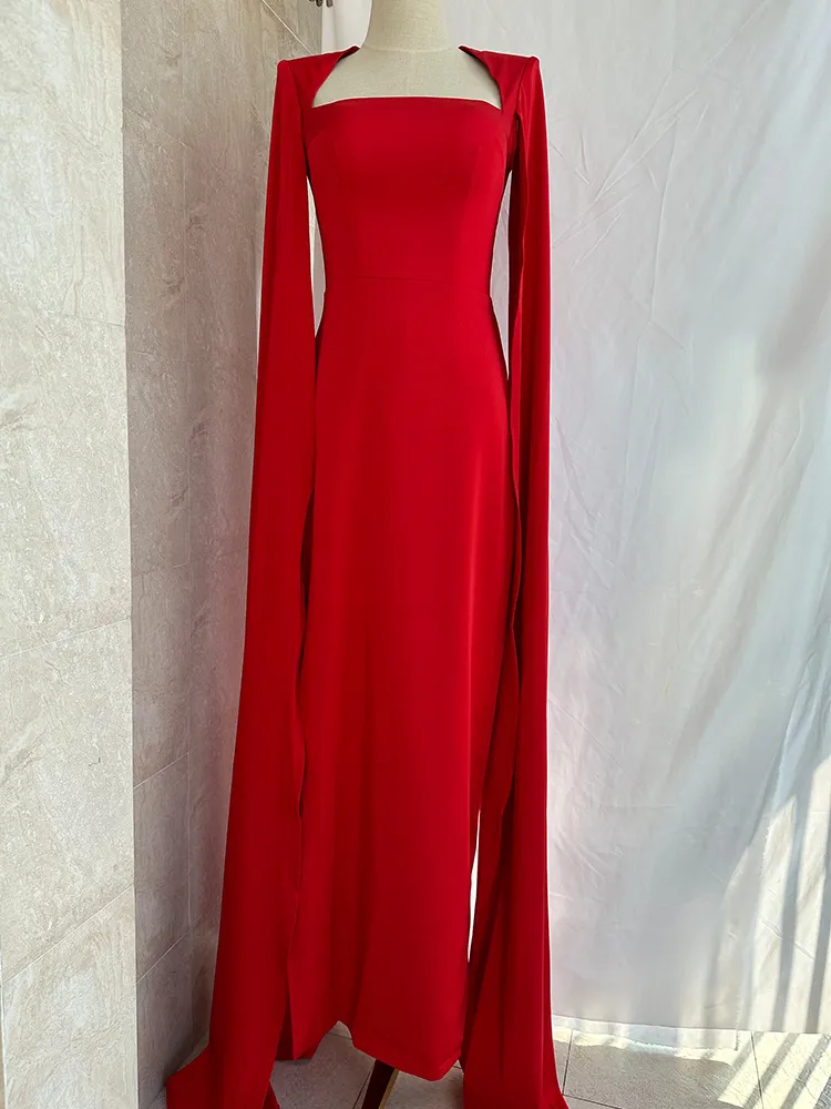 Vestidos de fiesta de noche para mujer, informales, sin tirantes, rojos, para banquetes, vestidos largos de boda para mujer Y4991