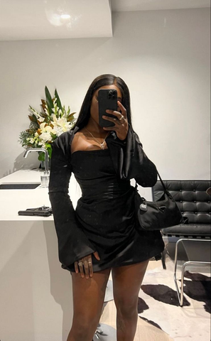 Robe de soirée noire sexy courte pour bal de promo Y4460