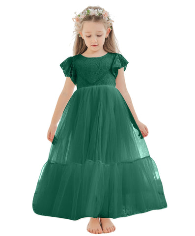 Vestido blanco de tul y encaje hasta el tobillo (2003227579) 