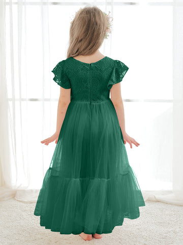 Vestido blanco de tul y encaje hasta el tobillo (2003227579) 