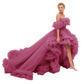 Desert Rose Color Size XXL Puffy Ruffles Maternity Tulle Robe SY039