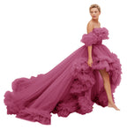 Desert Rose Color Size XXL Puffy Ruffles Maternity Tulle Robe SY039
