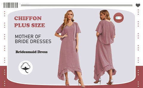 Vestidos de chifón de talla grande para la madre de la novia con chaqueta, vestidos formales para boda SY28073 