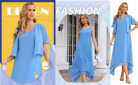 Vestidos de chifón de talla grande para la madre de la novia con chaqueta, vestidos formales para boda SY28073 