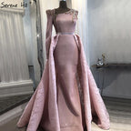 On Sale No Return No Refund Sale Du Bai Design Pink One Shoulder Evening Dresses Vintage Pearls Mermaid Sexy  Gowns 2025 Real Photo LA60929