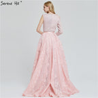 On Sale No Return No Refund Sale Du Bai Design Pink One Shoulder Evening Dresses Vintage Pearls Mermaid Sexy  Gowns 2025 Real Photo LA60929