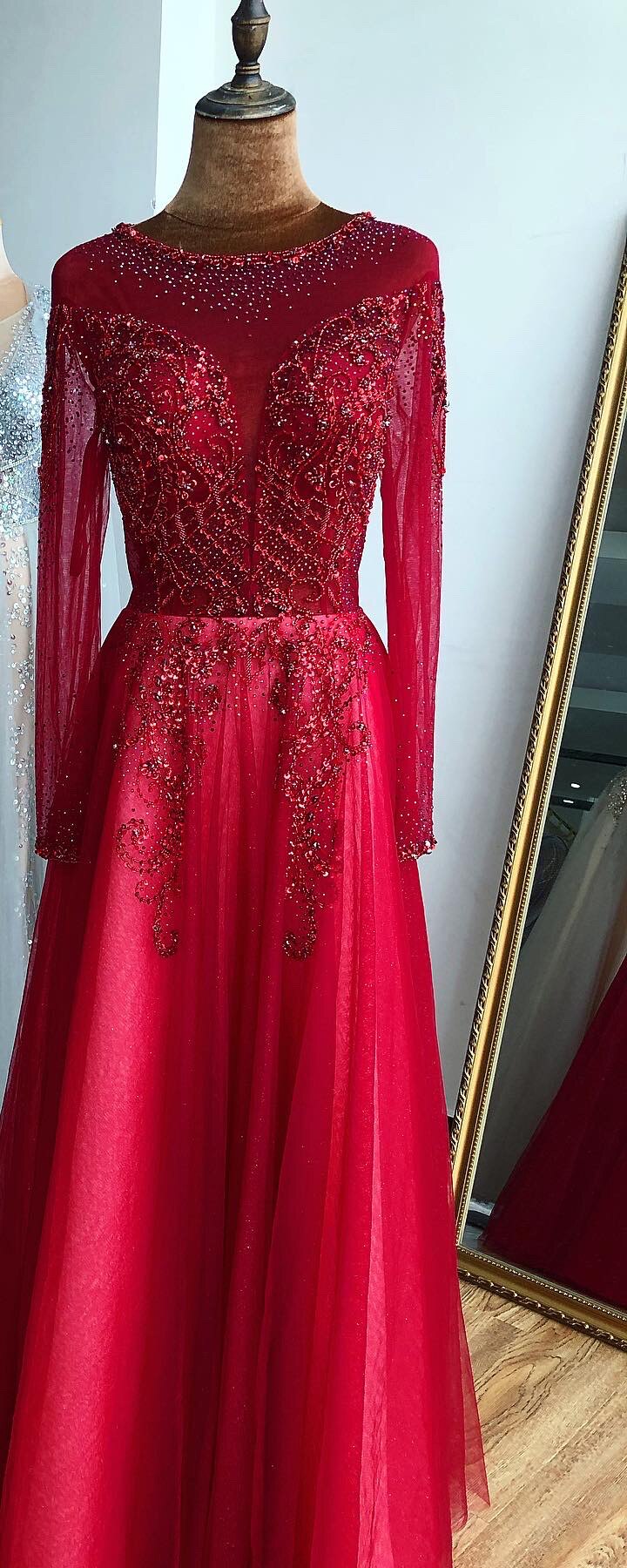 On Sale no return no refundSale Dubai Champange A-Line Sexy Evening Dresses Long Sleeves Beading Diamond Sparkle Formal Dress 2025 LA70647