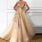 Dubai Flowers Pearls Evening Dresses Sexy One Shoulder A-Line Formal Dress 2025 Evening Dresses Gowns LA60946