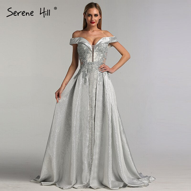 On Sale no return no refundSale Dubai Ivory Sweetheart Crystal Sexy Evening Dresses 2025 Dubai Design Sleeveless Luxury Evening Gowns LA60925