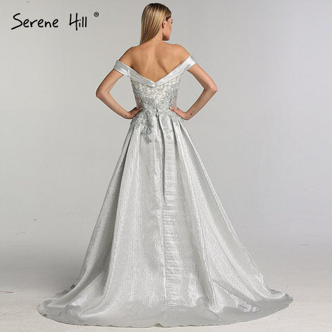 En oferta, sin devoluciones ni reembolsos. Vestidos de noche sexys con escote corazón y cristales color marfil, diseño Dubai 2025. Vestidos de noche de lujo sin mangas LA60925. 