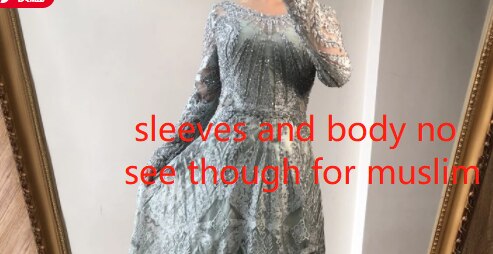 dubai Luxury Designer Navy Blue Lace Beaded  A line Muslim  Long Evening Dresses 2025 Formal Dress Plus Size LA60900
