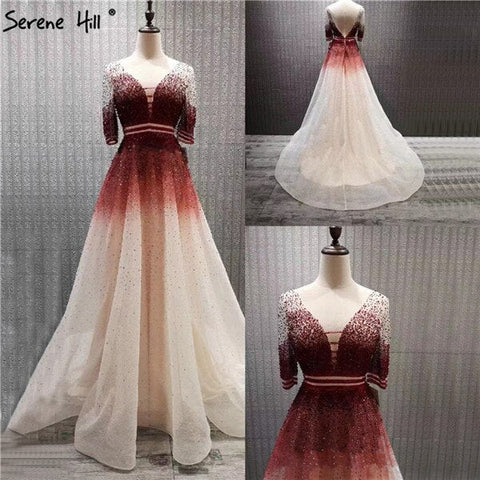 En oferta, sin devoluciones ni reembolsos. Vestidos de noche de lujo de Dubái, corte línea A, manga corta, espalda descubierta, tul negro, sexys, 2025 LA60808 