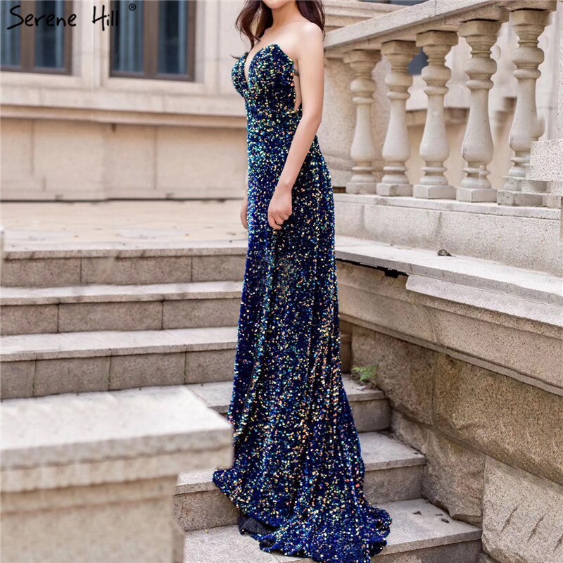 On Sale no return no refundSale Dubai Luxury Sequins Sparkle Sexy Evening Dresses 2025 Sweetheart A-Line With Train Evening Gowns LA70273