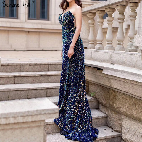 En oferta, sin devoluciones ni reembolsos. Vestidos de noche de lujo con lentejuelas brillantes, sexis y elegantes, estilo Dubai, colección 2025. Corte corazón, línea A, con cola. Modelo LA70273. 