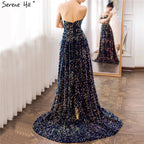 On Sale no return no refundSale Dubai Luxury Sequins Sparkle Sexy Evening Dresses 2025 Sweetheart A-Line With Train Evening Gowns LA70273