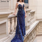 On Sale no return no refundSale Dubai Luxury Sequins Sparkle Sexy Evening Dresses 2025 Sweetheart A-Line With Train Evening Gowns LA70273