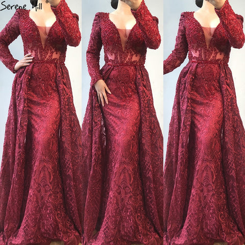 Dubai  Muslim Blue Luxury Long elegant Evening Dresses 2025 Crystal Mermaid Evening Gowns Plus Size LA70159