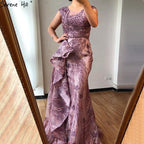 Dubai Pink Mermaid Sleeveless Evening Dresses High-end O-Neck Beading Lace Party Gowns 2025 LA70669