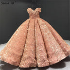Dubai Sweetheart Sexy Green Luxury Wedding Dresses 2025 Sequined Off Shoulder Bridal Gowns HM66991 Custom Made